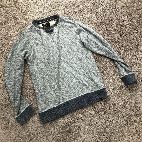 Social Republic Crewneck Sweatshirt Heathered Gray Blue Mens Size Large - Picture 1 of 5
